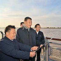 習近平在山東東營考察黃河入?？?砂石高質量發展提上日程